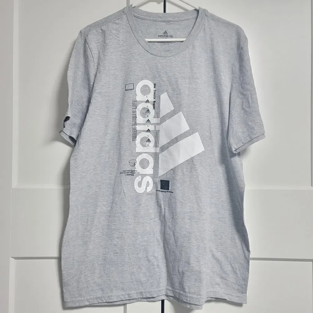 Adidas mid gray heather Amp crewneck tee